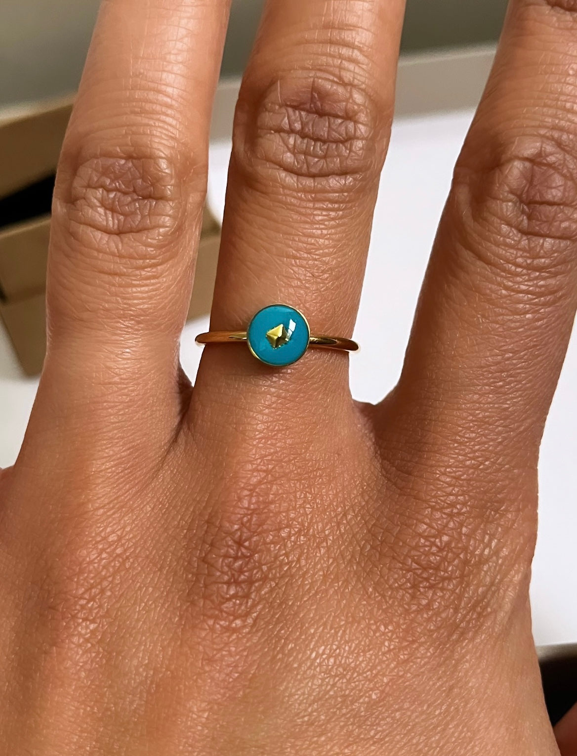 Bague bleu canard