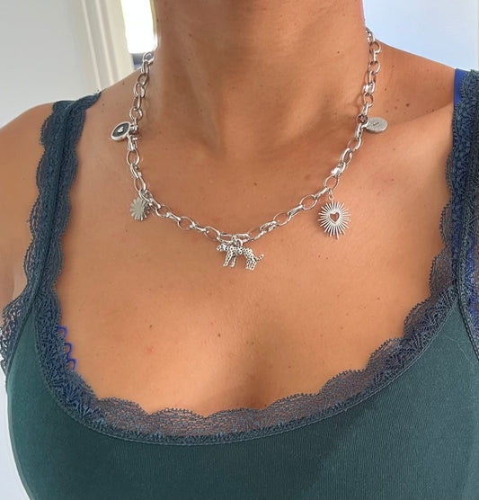 Collier silver Léopard