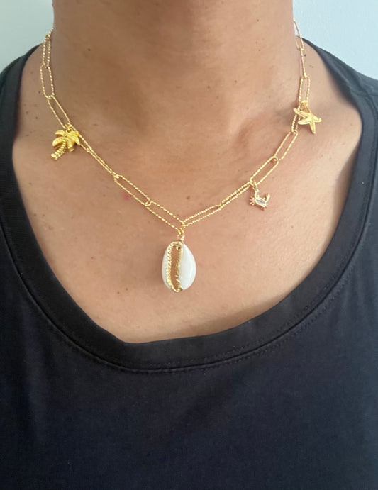 Collier breloques gold Summer