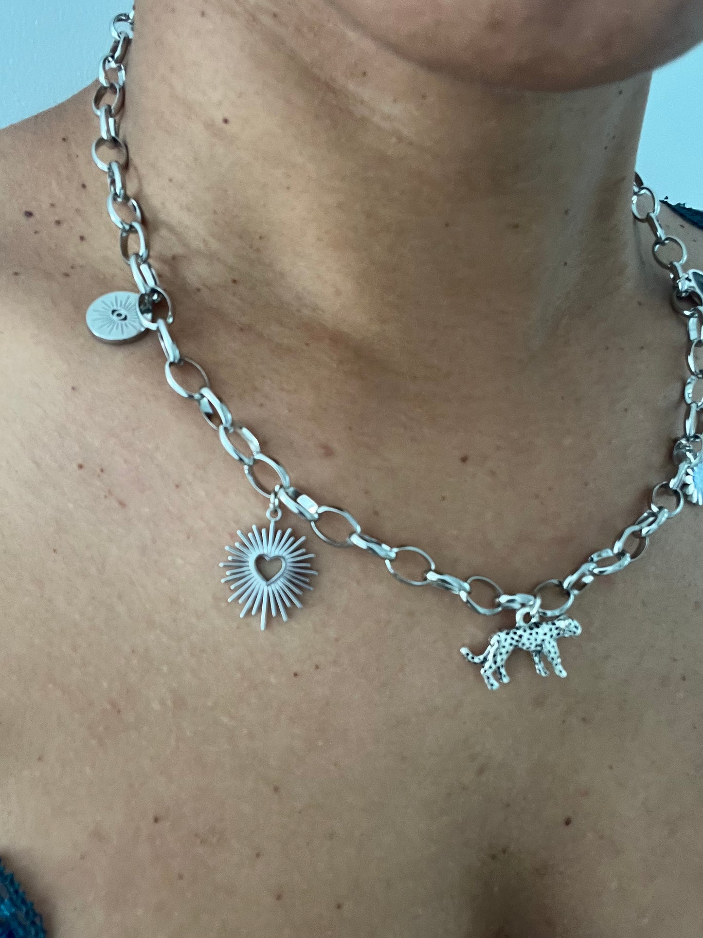 Collier silver Léopard