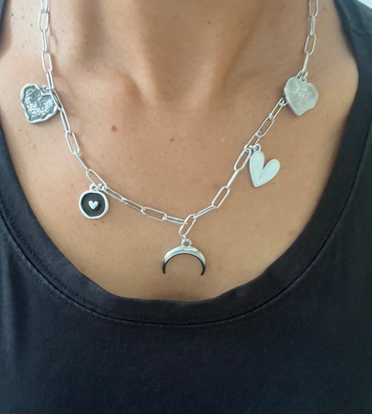 Collier breloque silver Coeur